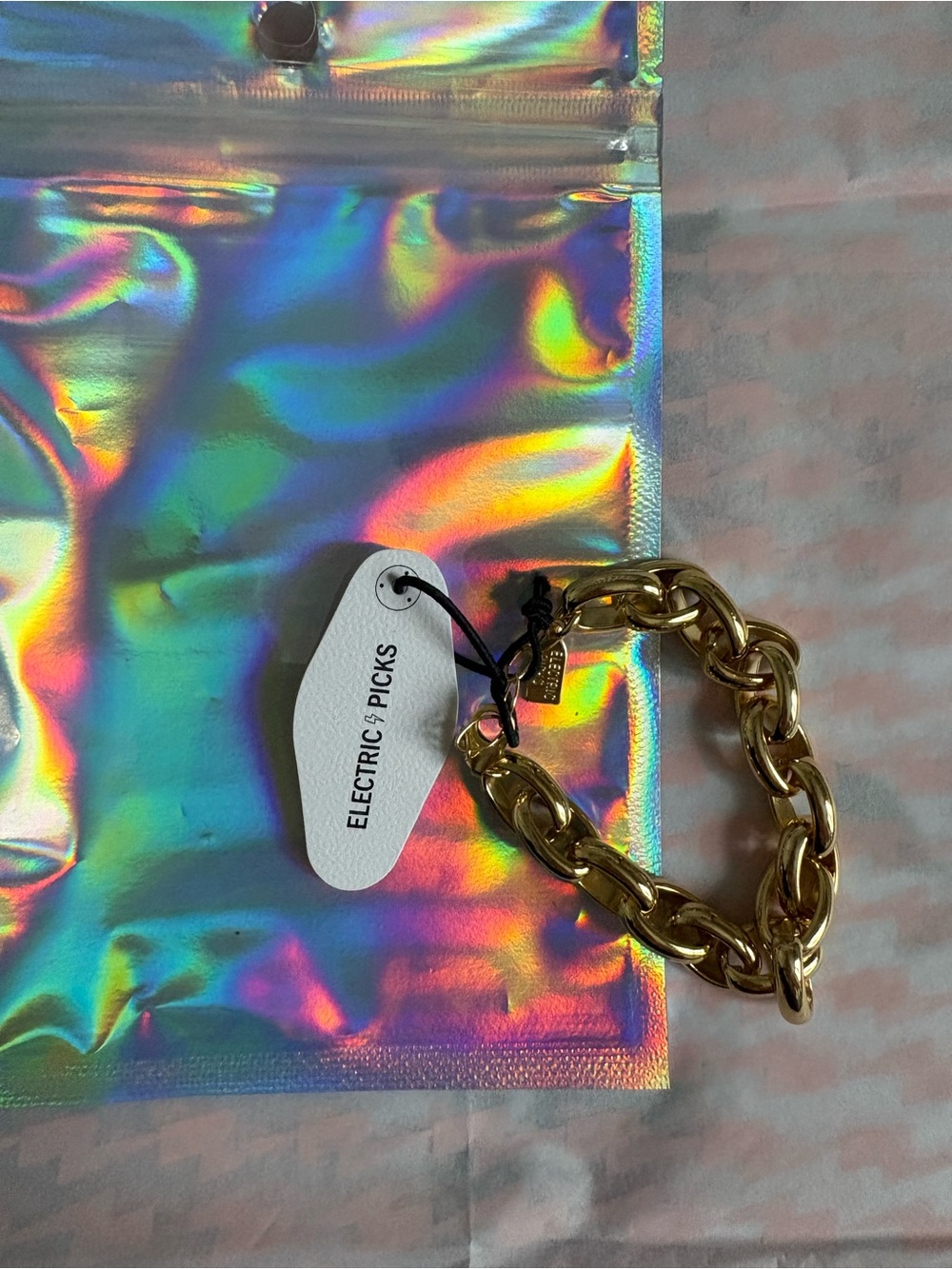 Electric Picks Gold Chunky Chain Bracelet